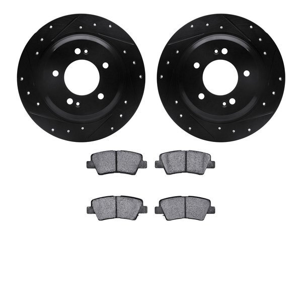 8302-21033, Rotors-Drilled and Slotted-Black with 3000 Series Ceramic Brake Pads, Zinc Coated, Dynamic Friction Co, Mfr#: 8302-21033